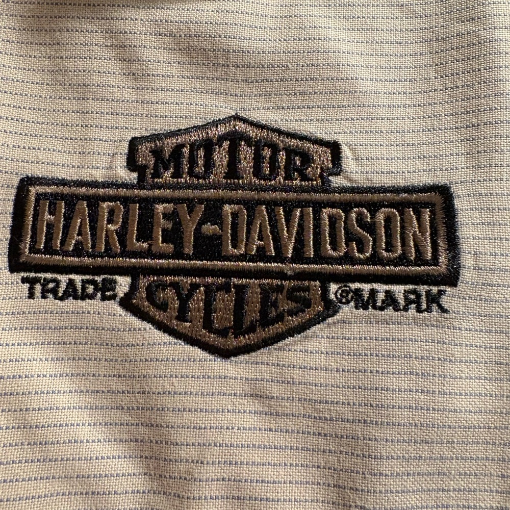 Harley-Davidson Cream Button-Up Shirt Tall XL - Biker, Manly, 100% Cotton